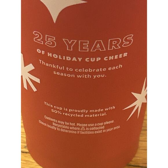 Starbucks 2022 Holiday Limited Edition 25 Years Reusable Plastic 16 oz Cup - Picture 8 of 8